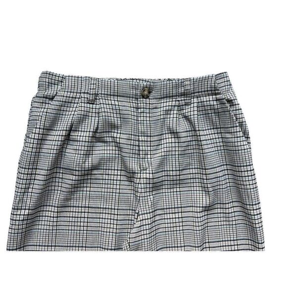 Juniors Womens SO Ivory Plaid Wide Leg Pleated Soft Spun Dress Pants - Sz 17 - Picture 4 of 5